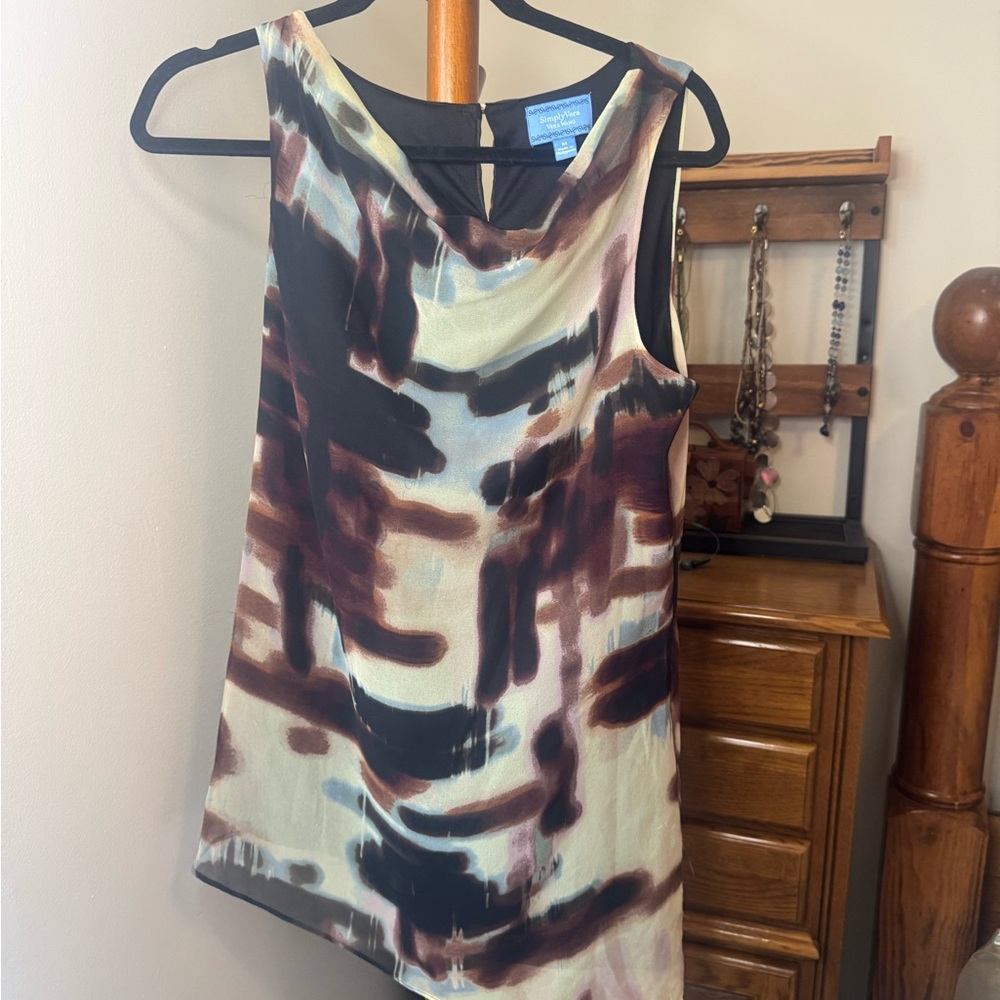 Simply Vera Vera Wang Multicolor Abstract Tank Top
